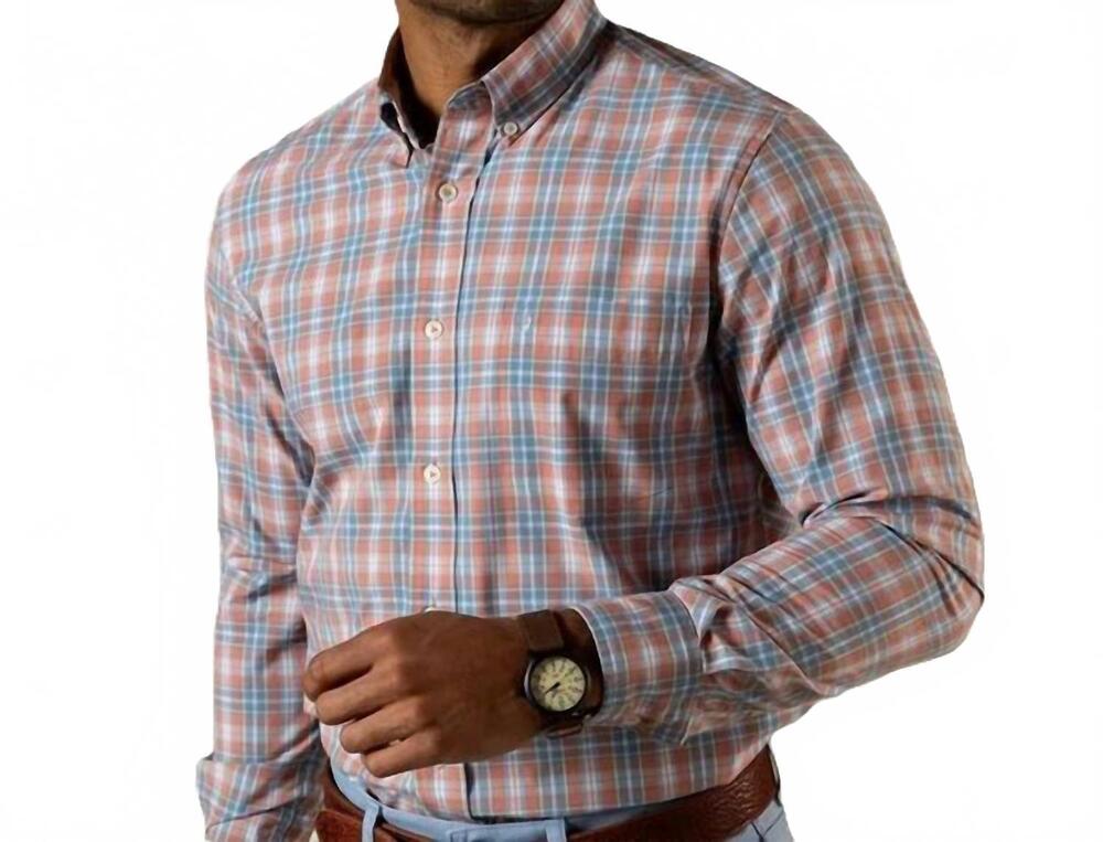 NEW DUCK HEAD performance poplin sport shirt in rosewood